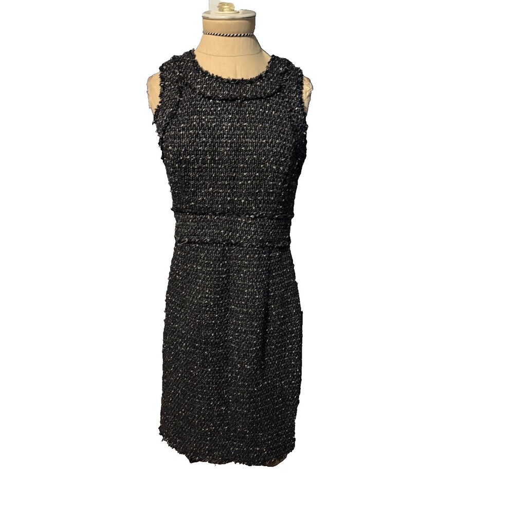 Michael Kors Tweed Boucle Dress Office Iconic Chic Black White Lined Timeless 2